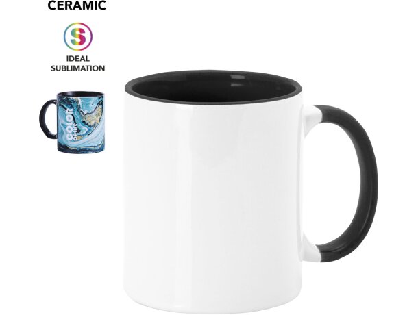 Taza Harnet de cerámica lisa para sublimación interior de color personalizada