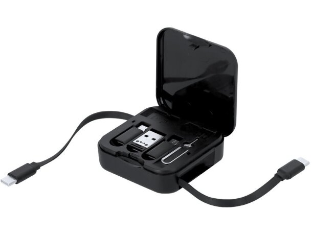 Set cables cargadores Darmox con adaptadores y expulsor SIM detalle 2