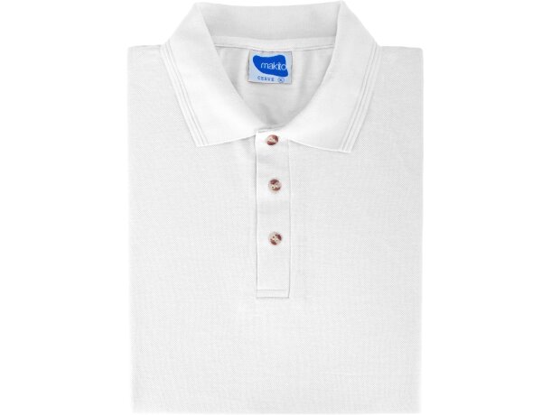 Polo manga corta tejido mixto de hombre 220 gr personalizado blanco Polo manga corta tejido mixto de hombre 220 gr personalizado blanco