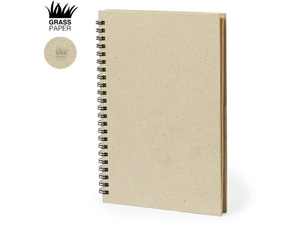 Libretas con anillas con logo para A5 en fibras recicladas Nigmar detalle 1