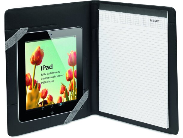 Carpeta para tablet con bloc en polipiel personalizada Carpeta para tablet con bloc en polipiel personalizada