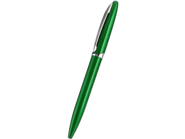 Bolígrafo con detalles en plata personalizado verde