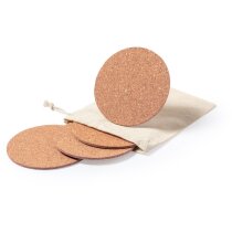 Posavasos Yagger corcho natural con bolsa algodón