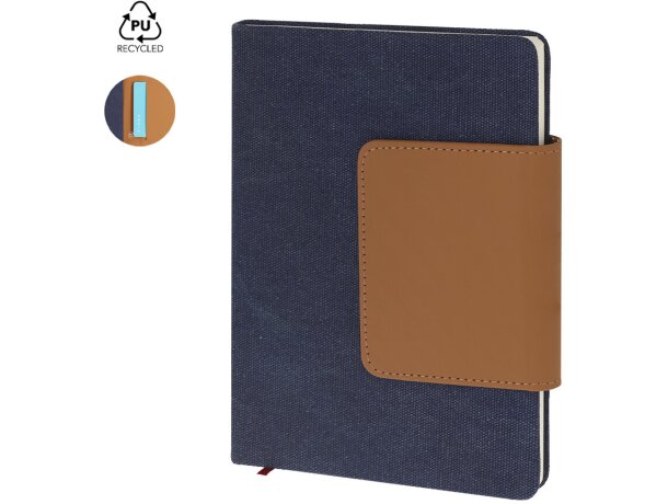 Bloc notas Renak con portada canvas reciclado y cierre magnético detalle 1