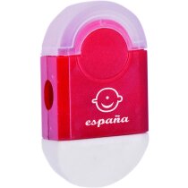 Sacapuntas personalizado y goma barato