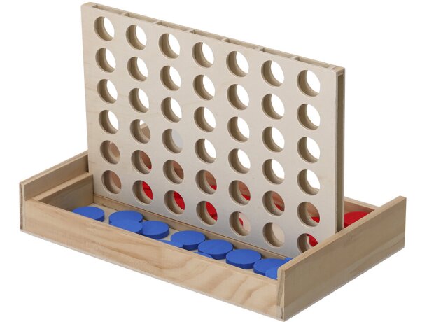 Juego cuatro en raya Caiden madera natural 42 piezas detalle 3