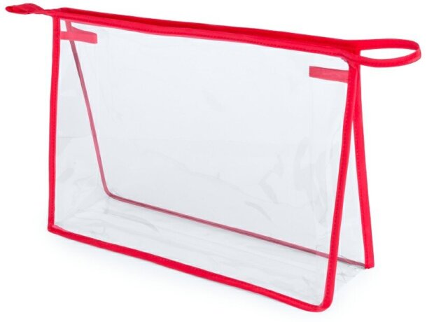 Neceser transparente con bordes de color