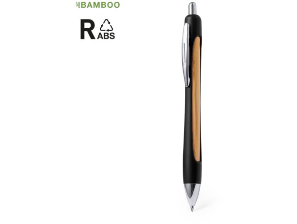 Bolígrafos originales impresos de rabs y bambú tinta azul y clip cromado Storm detalle 1