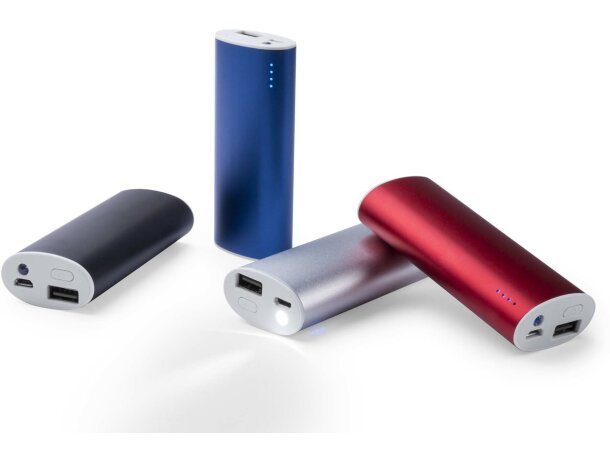 Batería portátil en aluminio con led de 4000 mah
