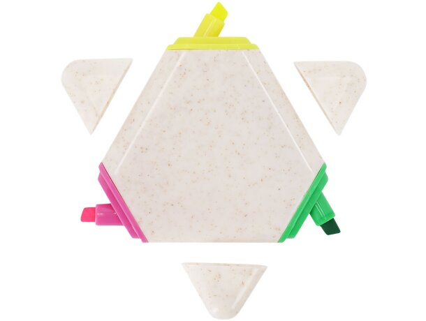 Marcador fluorescente Mocar de caña de trigo con tres colores detalle 4