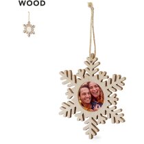 Adorno de árbol de navidad de madera con porta fotos