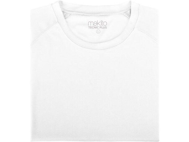 Camiseta en poliester 135 gr unisex con logo blanca