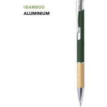 Bolígrafo bambú natural aluminio mate con grabado