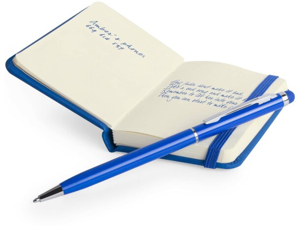 Estuche con bloc y bolígrafo en aluminio personalizado
