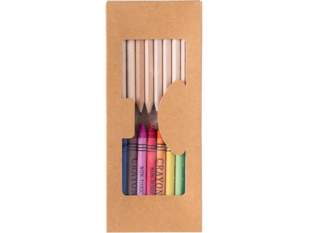 Set personalizado de 19 piezas de lápices y ceras personalizada