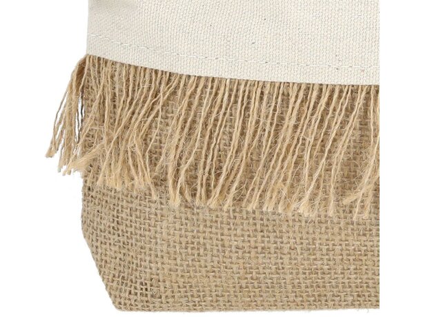 Neceser Hyker de yute laminado y algodón natural con cremallera detalle 3