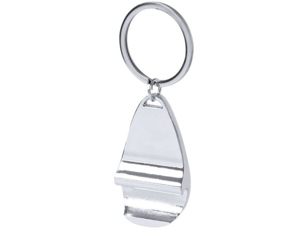 Llavero abridor Myren metal plateado grabable detalle 3