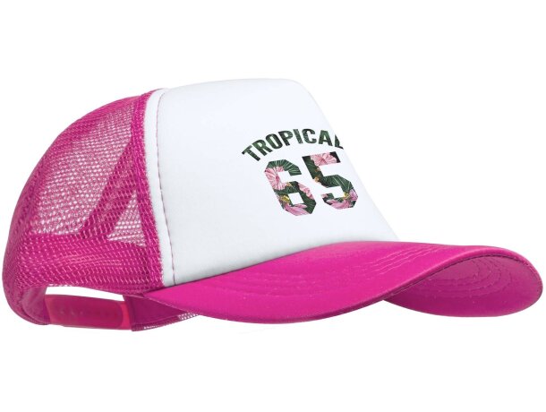 Gorra Zodak especial con frontal blanco para sublimación para empresas fucsia