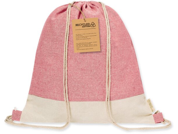 Mochila saco con logotipo de color natural algodón reciclado 120 g/m2 Vexira detalle 2