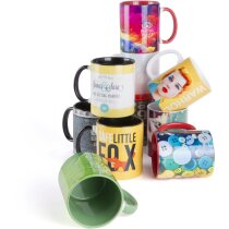Taza de cerámica lisa para sublimacón interior de color personalizada