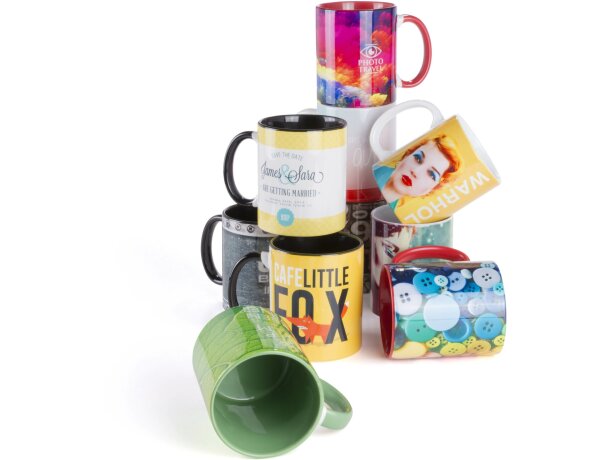 Taza de cerámica lisa para sublimacón interior de color personalizada