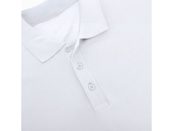Polo blanco Chaplin adulto de algodón ring spun 200 g/m² detalle 7
