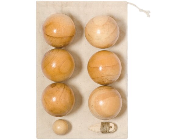 Juego de petanca Delero en madera natural con funda detalle 7