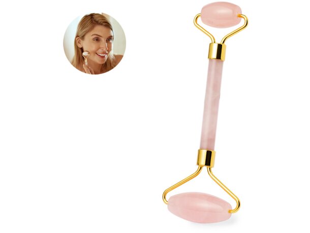 Masajeador facial Zynka de piedra jade rosa para bienestar detalle 1
