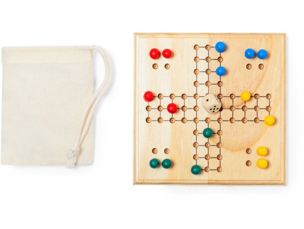 Juego Thumper de parchis en madera para 2 a 4 jugadores con bolsa de algodón detalle 6