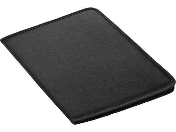 Carpeta fabricada en poliester para conferencias personalizada roftel negra