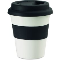 Vaso de plástico con tapa personalizado negro Vaso de plástico con tapa personalizado negro