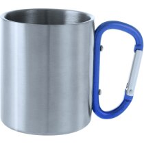 Taza de acero inoxidable 200 ml con mosquetón negra personalizado Taza de acero inoxidable 200 ml con mosquetón negra personalizado