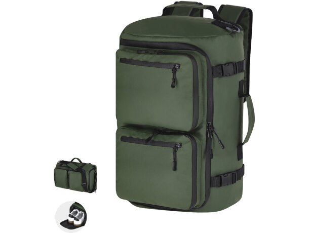 Bolso mochila Mekong tres usos con compartimento portazapatos detalle 1