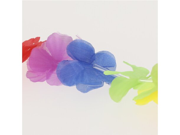 Collar hawaiano Punder con flores de poliéster multicolor detalle 2