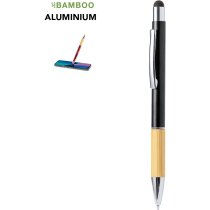 Bolígrafos con puntero táctil Piket de bambú y aluminio reciclado