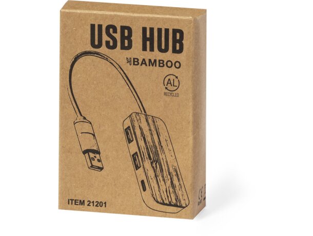 Puerto USB Zurk aluminio reciclado y bambú certificado GRS detalle 5