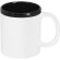 Taza Sanlar cerámica acabado caucho interior negro 320ml Blanco