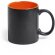 Taza cerámica negro y color naranja personalizada