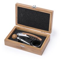 Set Nitol bambú natural con tres accesorios vino