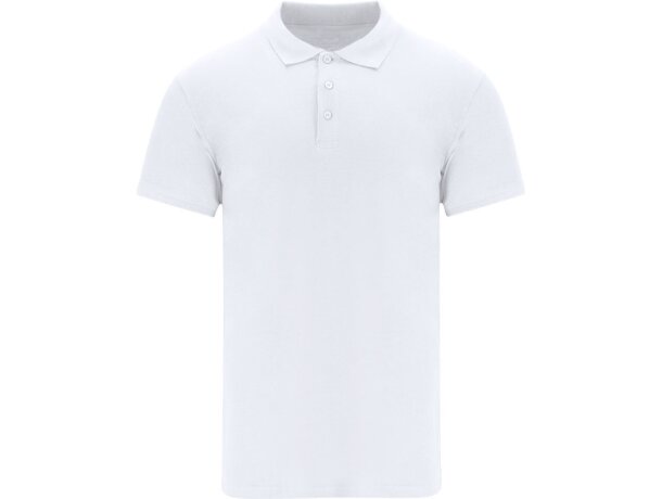 Polo blanco Chaplin adulto de algodón ring spun 200 g/m² detalle 2