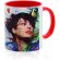 Taza de cerámica lisa para sublimacón interior de color con foto roja