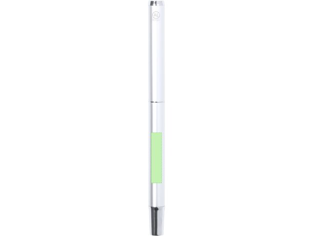 Set bolígrafo y roller para regalar de eco aluminio reciclado tinta azul detalle 12