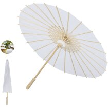 Sombrilla Zalea de madera natural y papel blanco