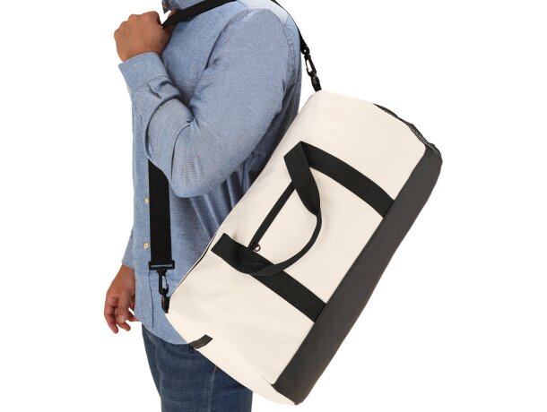 Bolso de viaje Sukar beige con cremallera y asa ajustable detalle 6