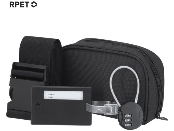 Set viaje Biccap en poliéster RPET con candado de seguridad detalle 1