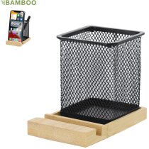 Lapicero soporte smartphone bambú Manish negro