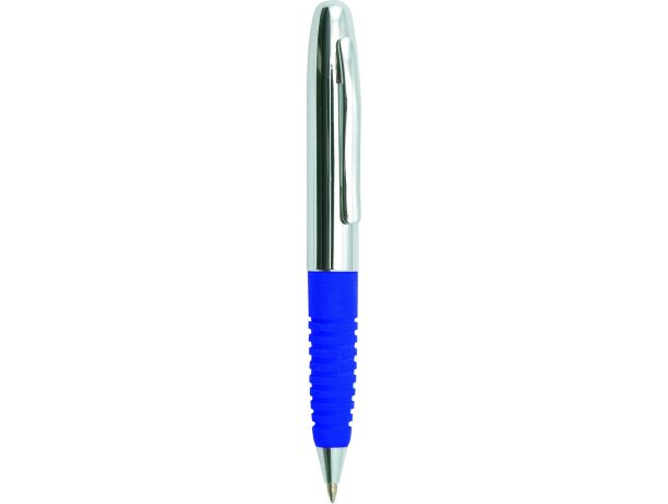 Bolígrafo en tonos cromados personalizado azul