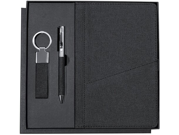 Set Meryl bloc con bolígrafo y llavero material reciclado RPET detalle 7