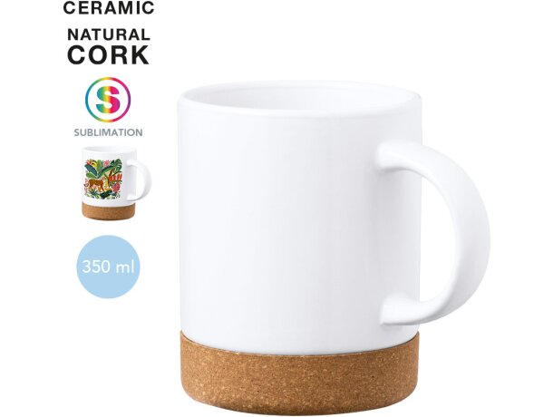 Taza de sublimación Nala con base de corcho 350ml detalle 1