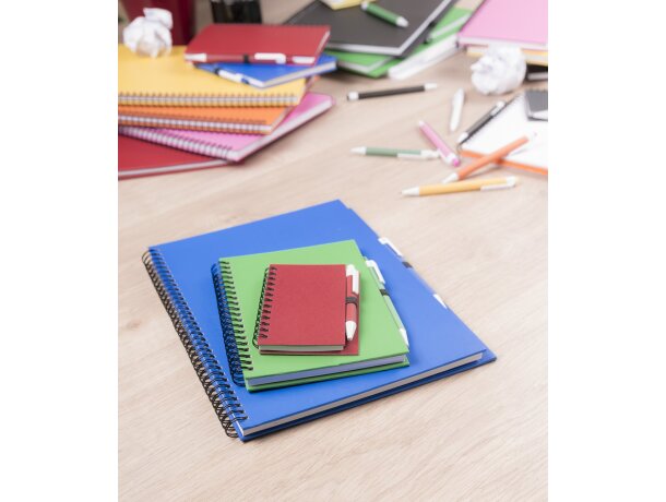 Libreta con 50 hojas y mini bolígrafo personalizado